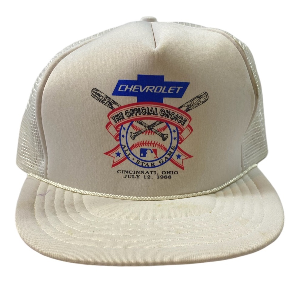 Vintage 1988 MLB All Star Game Trucker SnapBack Hat Cincinnati Reds VTG
